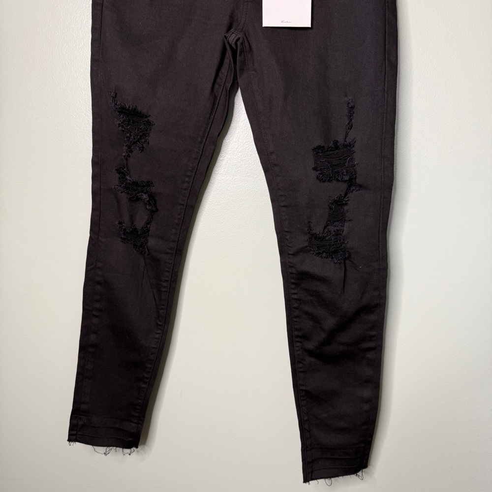 NWT KanCan Destroyed Ankle Skinny Jeans Distressed Black Women’s Size 26 - Picture 7 of 11